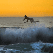 Surfer flipping off board trying to learn from experience. Credit Debora Cardenas