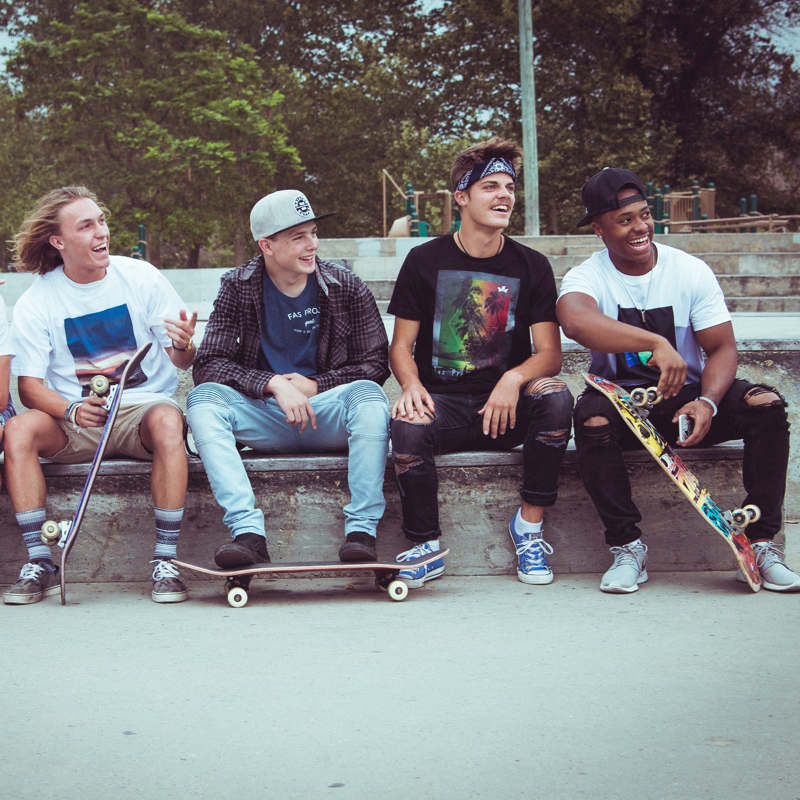 Team building activities for teenagers at the skatepark. Credit Parker Gibbons