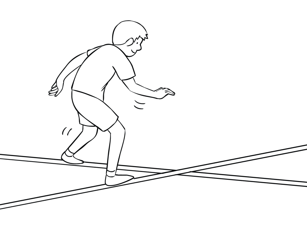 Illustration of Criss Cross Challenge Course element
