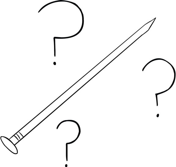 Illustration of long nail as used in Find The Nail trust-building exercise