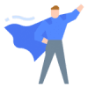 Illustration of confident man in cape