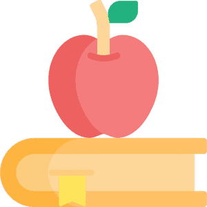 Illustration of school book and apple