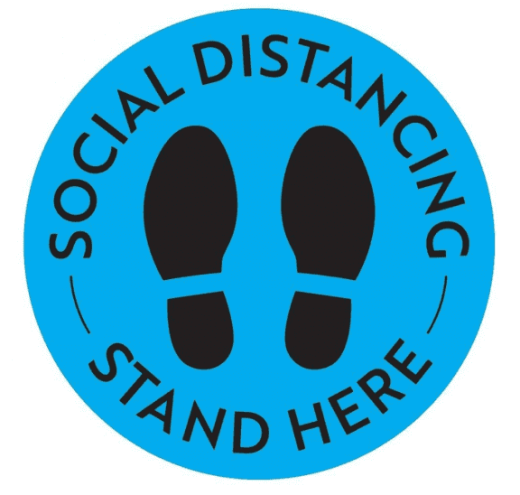 Social distance sign requesting people to keep physical-distancing