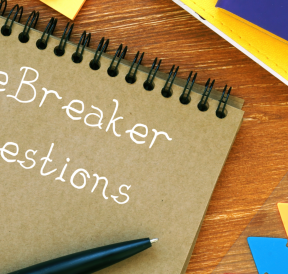 Good icebreaker questions on a notebook