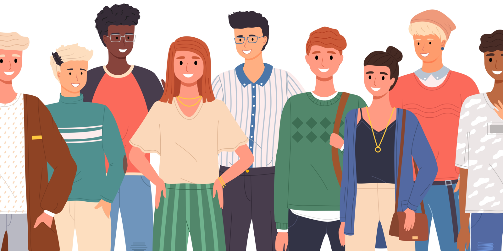 Group of people illustrated