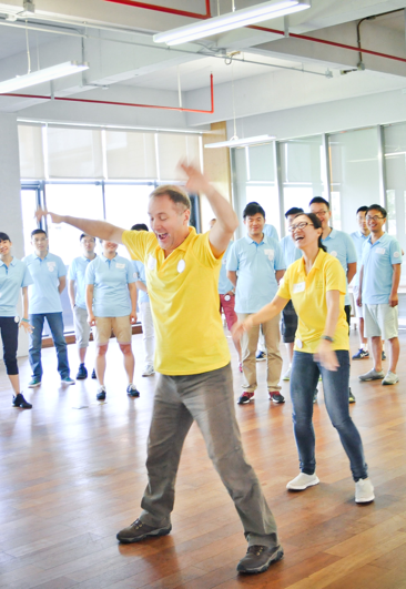 Mark in action in China training