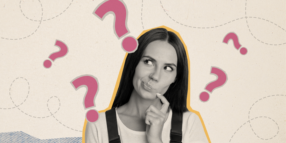 Woman puzzled by fun icebreaker questions