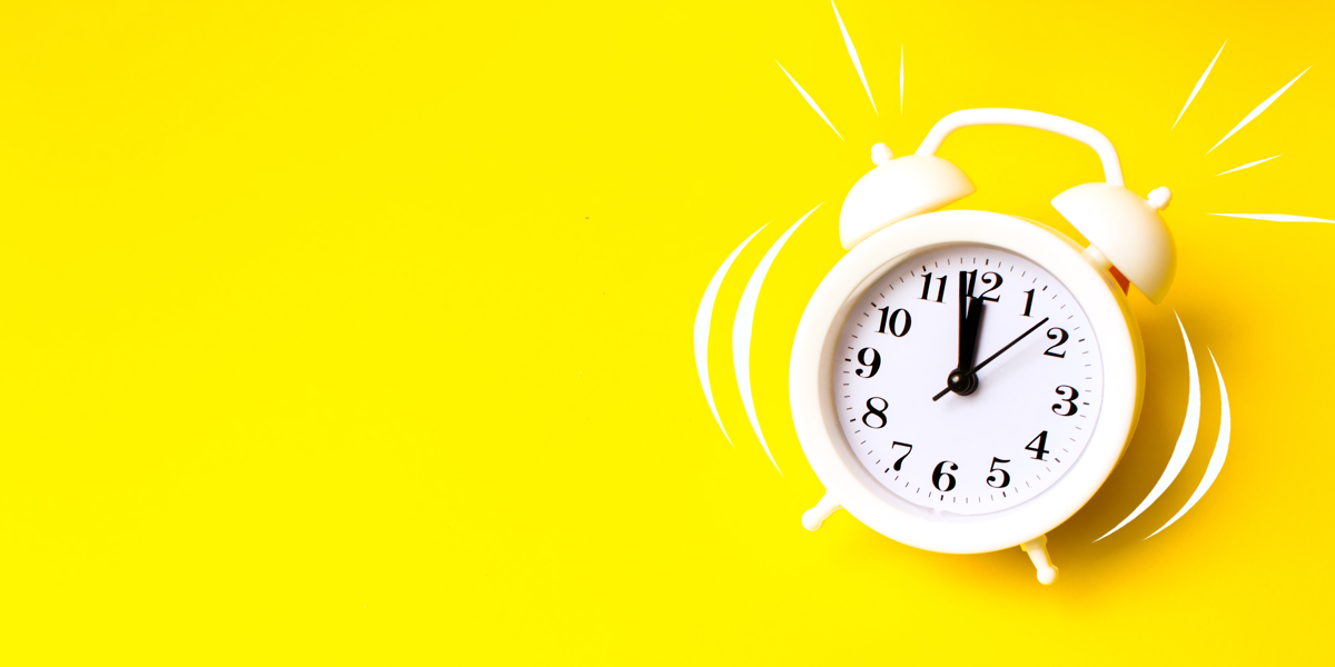 brilliant unofficial starts to avoid alarm clock ringing on yellow background