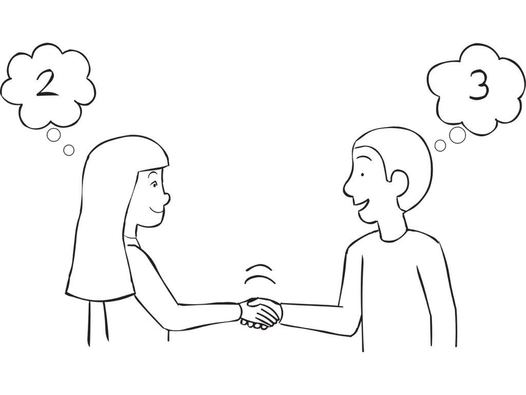 drawing of shaking hands