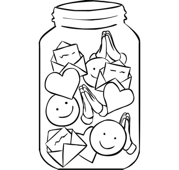 Illustration of a full Gratitude Jar